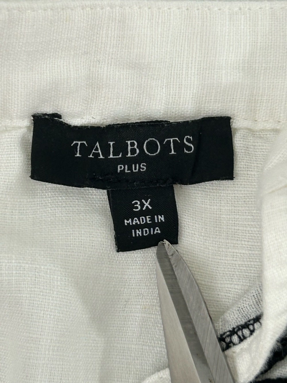Talbots Black and White Embroidered Linen Cotton Tunic Size 3X - Picture 8 of 10